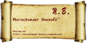 Morschauer Bennó névjegykártya